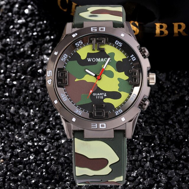 Camouflage Military Silicone Wristwatch Orologio Uomo - M