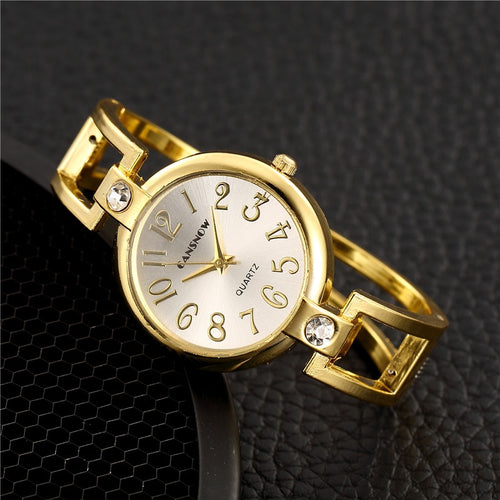 Gold Stainless Steel Wristwatch Zegarek Damski - W