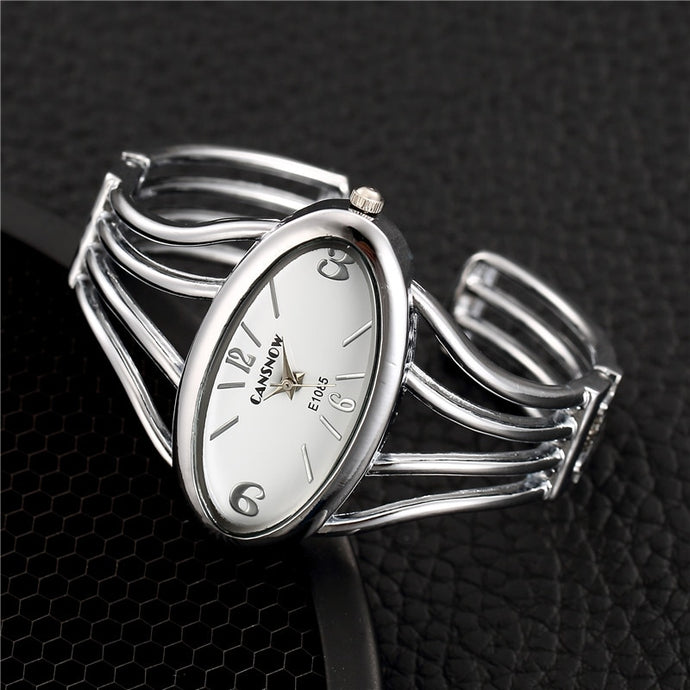 Silver Stainless Steel Wristwatch Zegarek Damski - W
