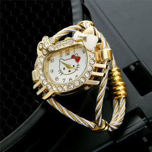 Metal Weave Wristwatch Mujer Relojes - W