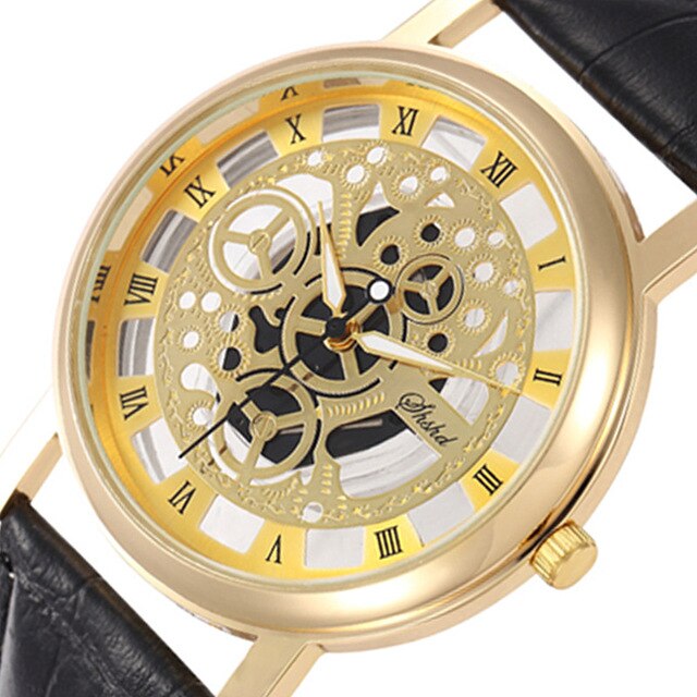 Business Scale Gold Wristwatch Reloj Hombre - M